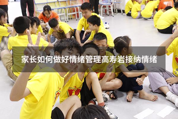 家长如何做好情绪管理 高寿岩 接纳情绪